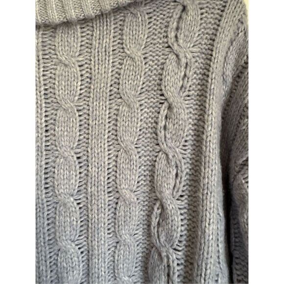Sincerely Jules Womens Blue Chunky Partial Zip Pullover Cable Knit Sweater sz XL - Picture 6 of 6
